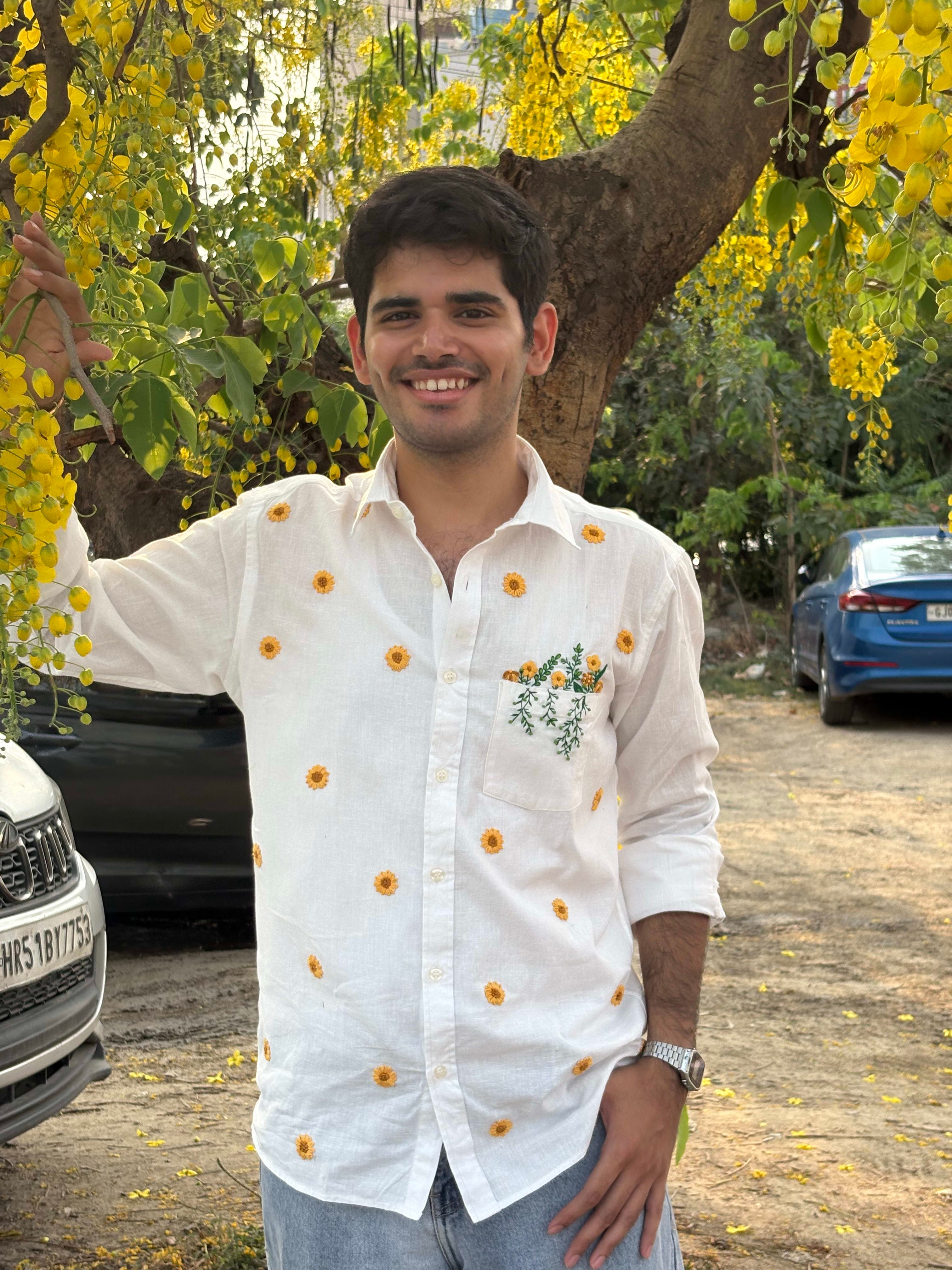 Sunflower Embroidered Shirt