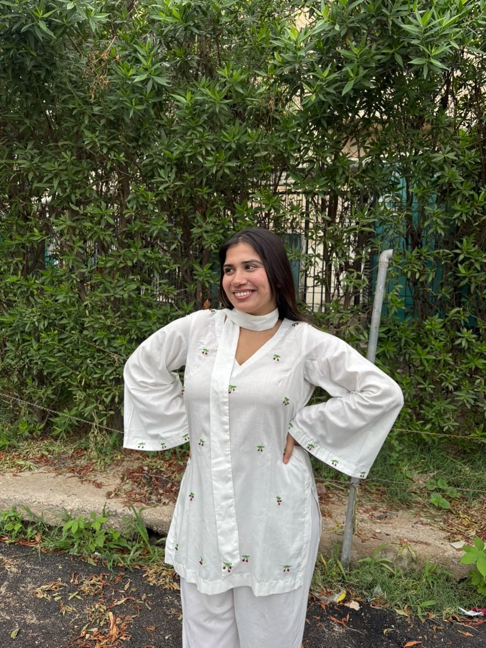 Cherry Embroidered Kurti