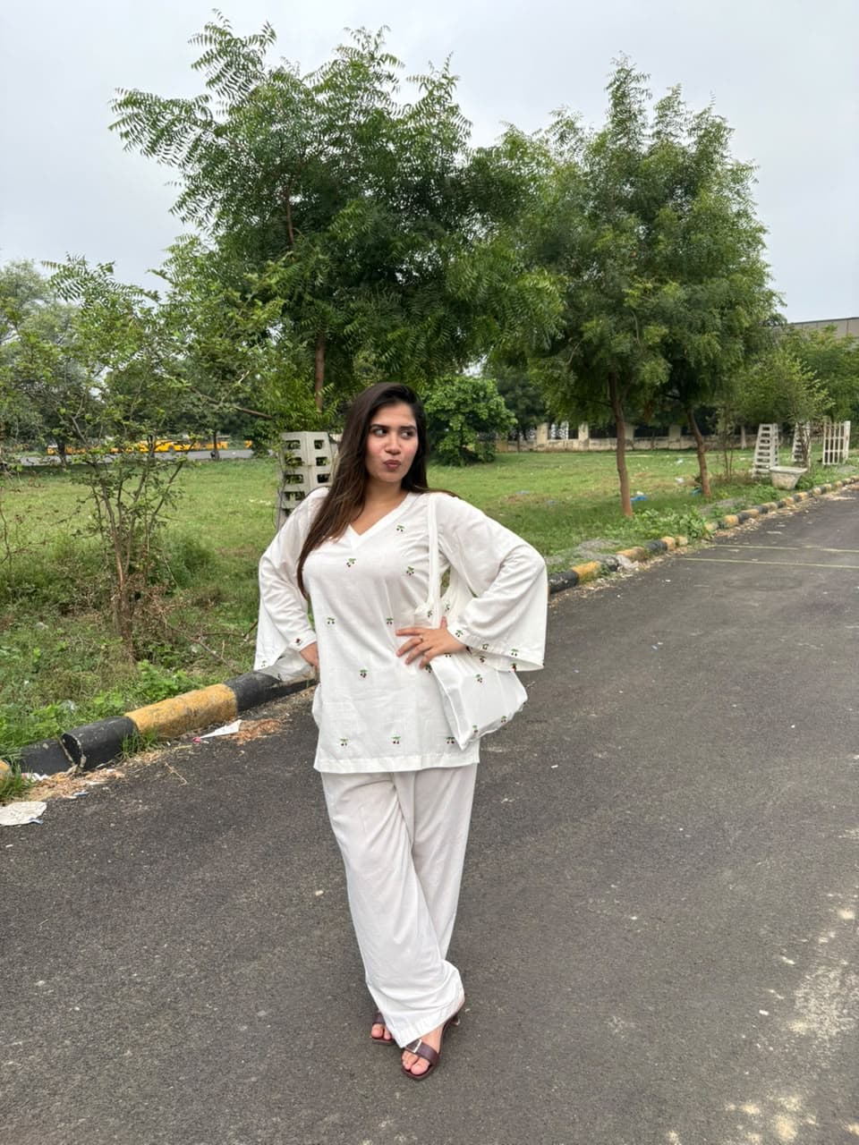 White Pleated Salwar