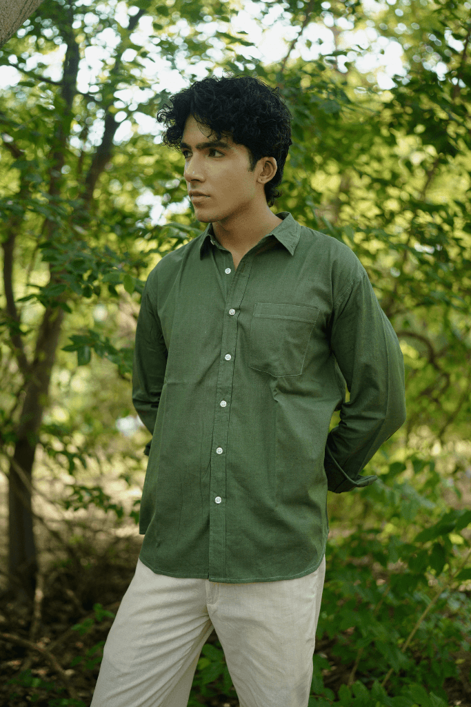 Olive Linen Shirt